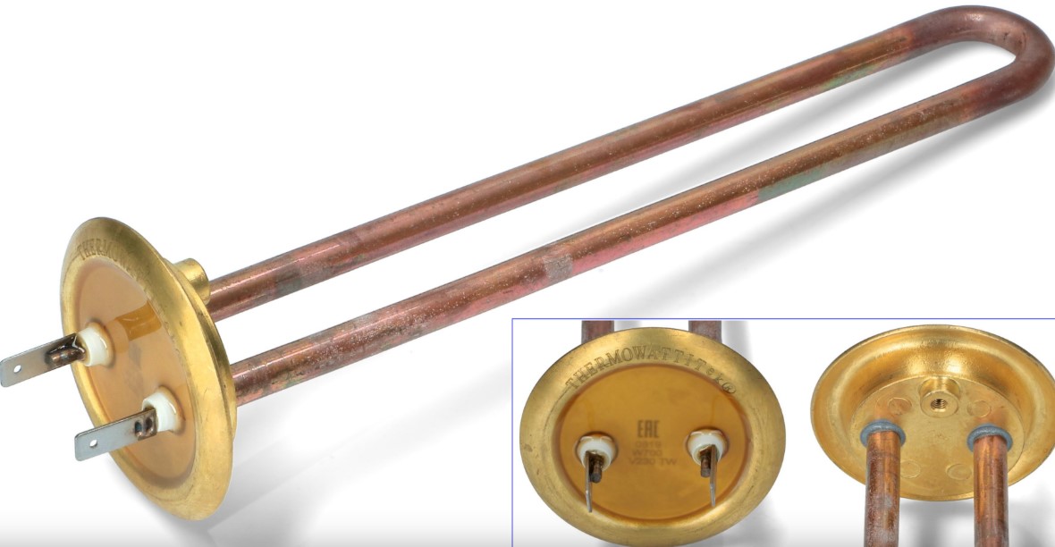 3401335 Thermowatt  PREMIUM Тэн для водонагревателя 700w, медный. 220v, под анод М4, длина 235мм, фл