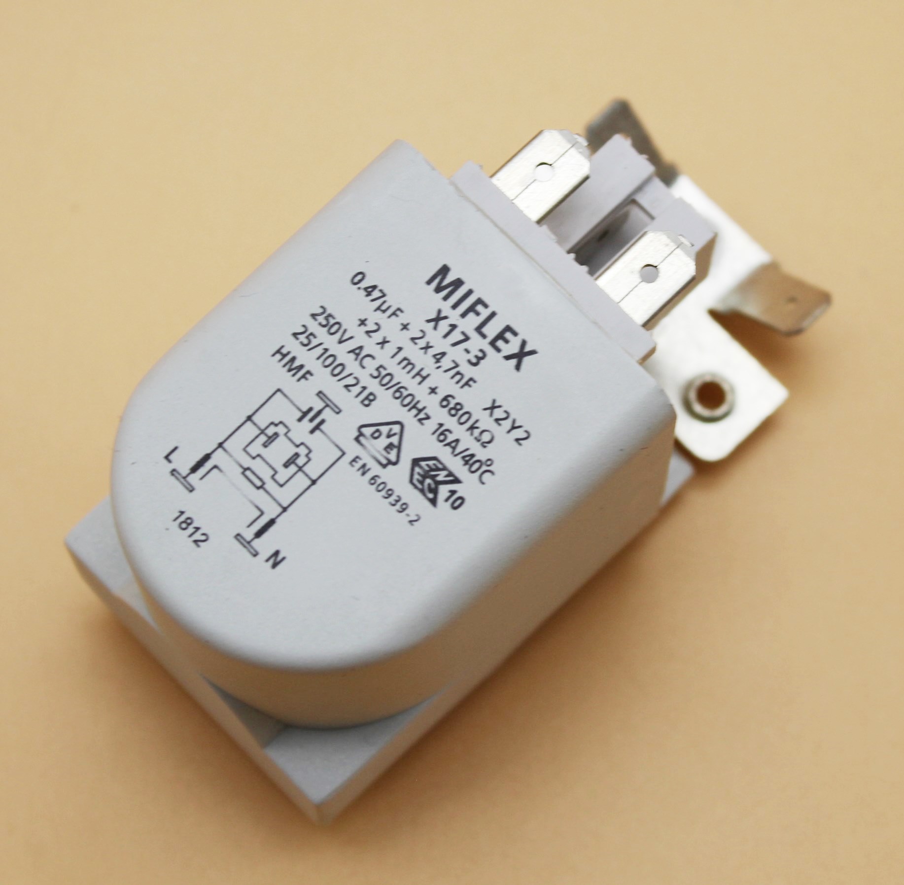 CAP234UN Сетевой фильтр радиопомех WHIRLPOOL зам. 481212118285, CAP212UN, C00311350, 481010807672, 8