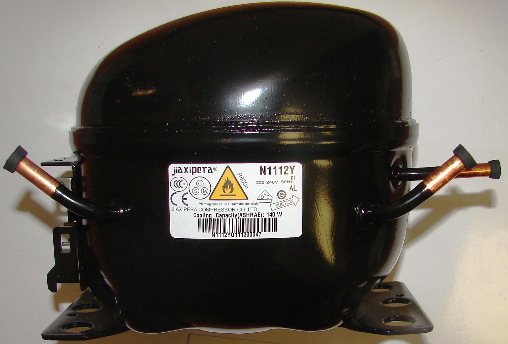 L301996 Компрессор 'Jiaxipera' N1112Y, R600, 140W, 1/5HP, зам. 275443, 280256